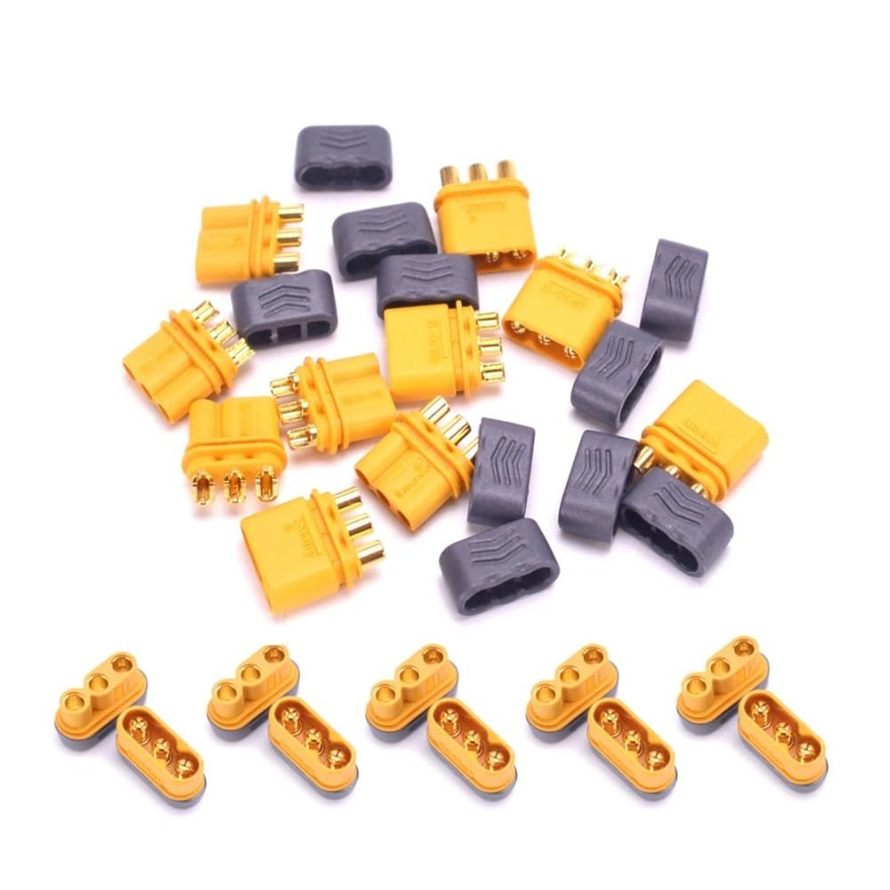 5 OR 10 OR 20 Pairs MR30 MR30 M Connector With Sheath Female Male RC en Plated FIT For Lipo Multicopter Airplane(5pairs)