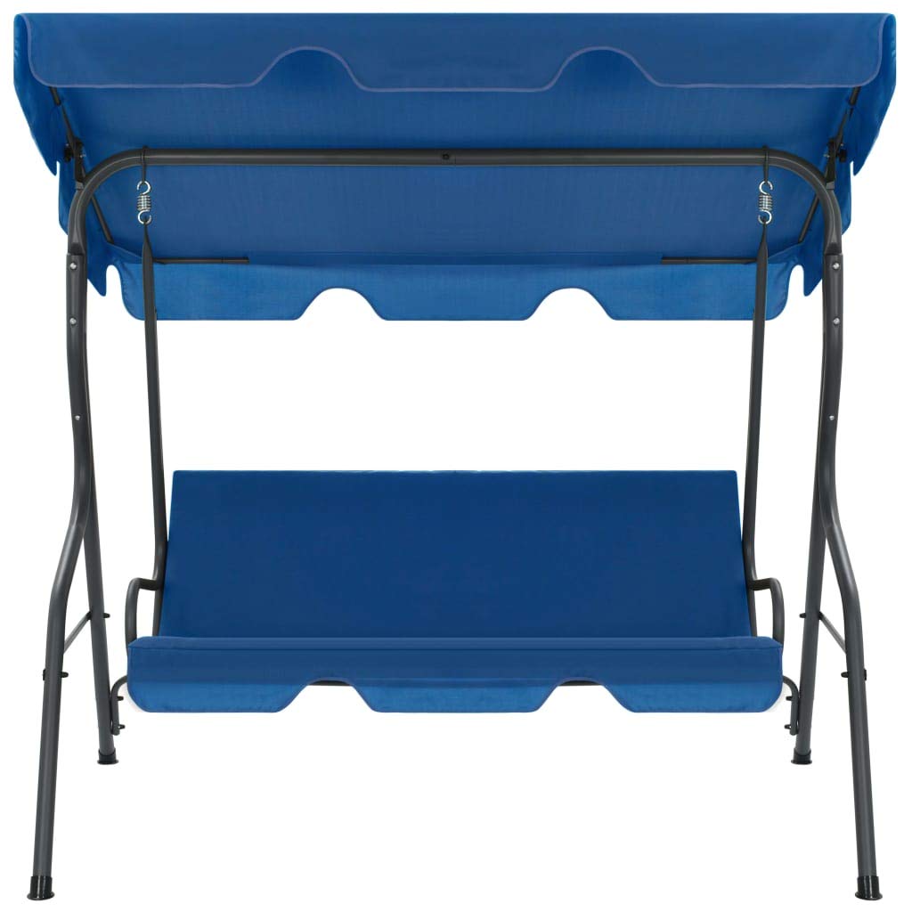 Festnight Dondolo da Giardino a 3 Posti con Tettuccio Parasole Inclinabile in Acciaio 170x110x153 cm Blu Scuro