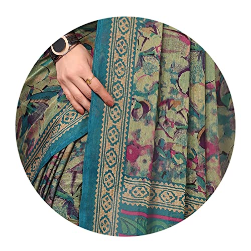 Image of MIRCHI FASHION Women Saree Ethnic Motif Print Chiffon | Breathable Lightweight Plain Weave Sari for Office and Daily Use (Available in 20 Designs)