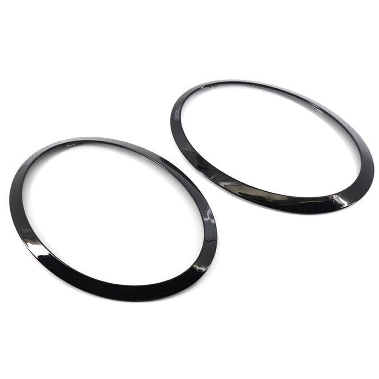 2 pezzi anello decorativo per fari, mini anello di ricambio per fari, compatibile con BMW Mini Cooper F55/F56/F57 51137300631 51137300632 (nero lucido)