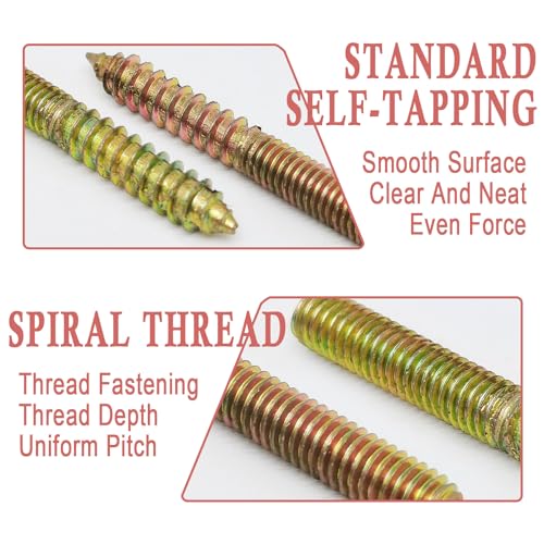 Image of M4 Hanger Bolt Driver,20pcs M4X30mm Hanger Bolts Assortment Kit with M4x0.7mm Driver,Double Headed Bolts Self-Tapping Screws,Grade 4.8,Iron, Color Zinc Plated Finish