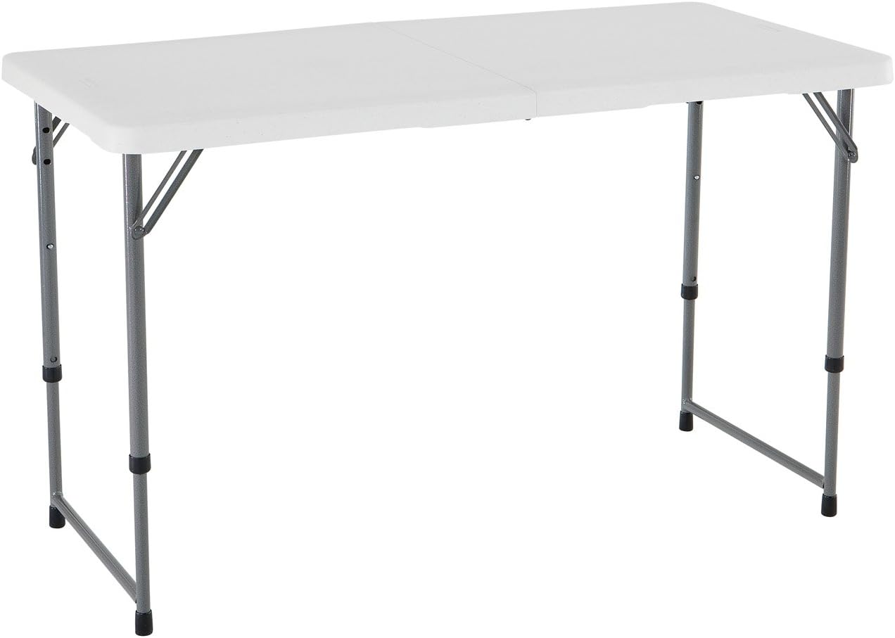 LIFETIME Height Adjustable Craft Camping and Utility Folding Table