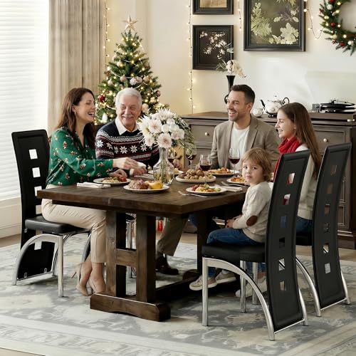 Luxury Leather Dining Chair Set