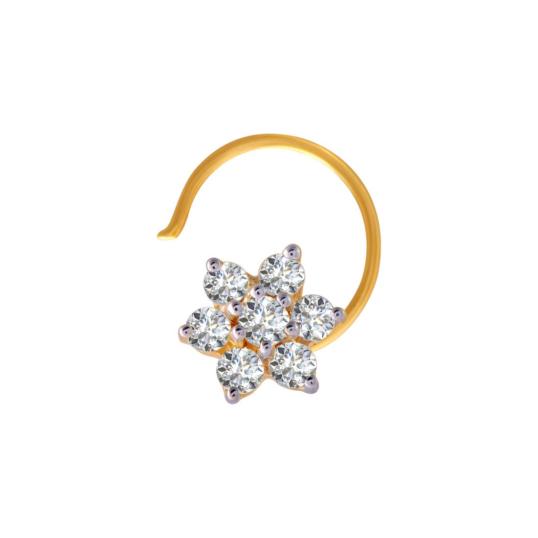 p.c. chandra jewellers 18k (750) Yellow Gold and Diamond Nose Pin For Women - 0.37 Grams (gold)-picture-11