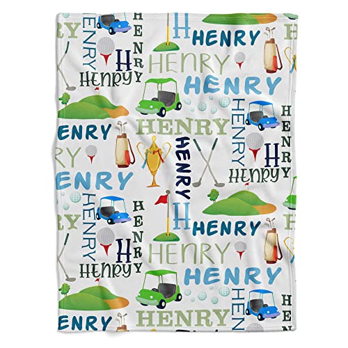 VibeCustom Personalized Golf Baby Blanket, Sports Baby Blanket, Baby Blanket with Name, Baby Name Blanket, Monogrammed Baby Blanket, Monogram Baby Items, Baby Sports Blanket, Baby Boy Sports Blanket