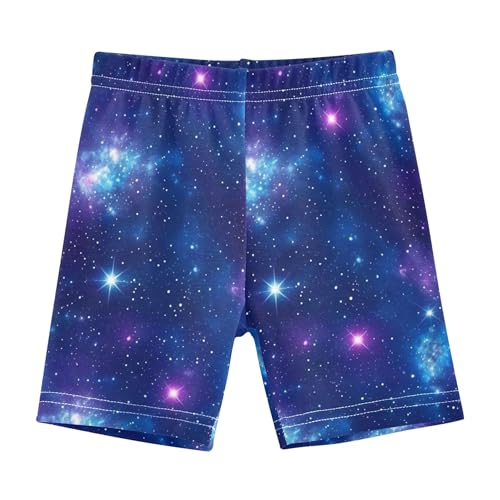 Joisal Girls Biker Shorts Toddler Cotton Under Shorts for Dresses 4t Baby Summer Space Glowing Stars Purple Blue