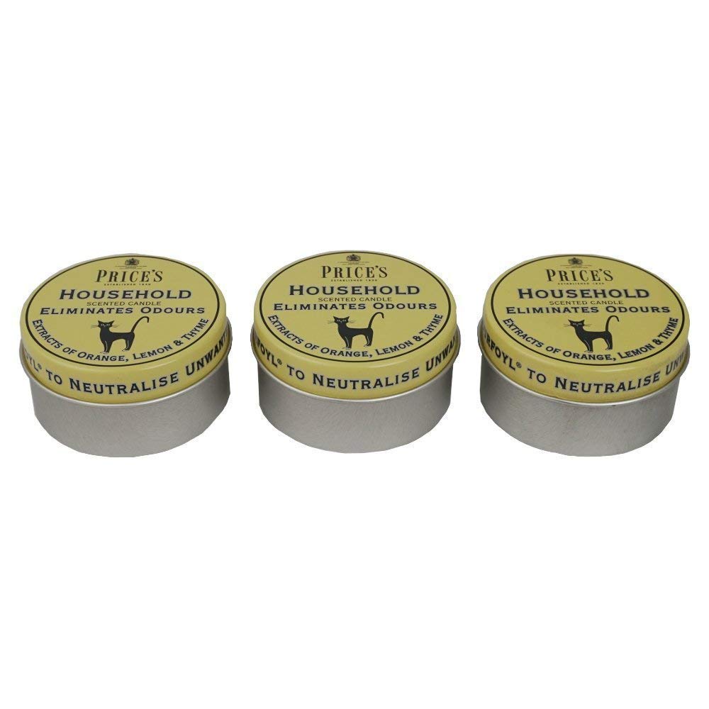 Price's Household Scented Candle in Tin Eliminates Household Odours Triple Pack