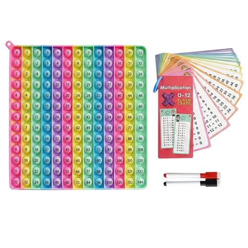 4-Piece Times Table Poppet Educational Multiplication Toy Set Multiplication Tables Interactive Learning Tools for Maths Practice with Reusable Number Cards and Pens