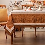Romanstile Fall Rectangle Tablecloth 60 x 84 Inch, Thanksgiving Autumn Harvest Pumpkin Table Cloth,...