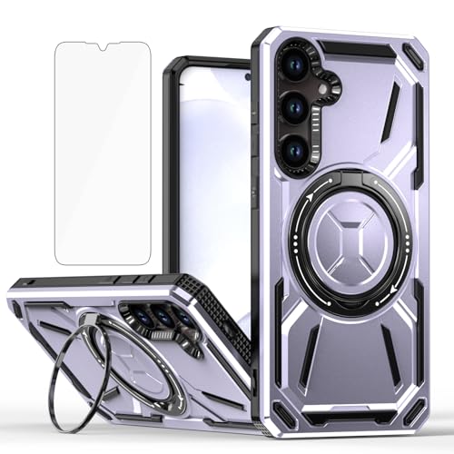 Coque Samsung S24 Plus protège écran anti-rayure avec support anneau métallique antichoc