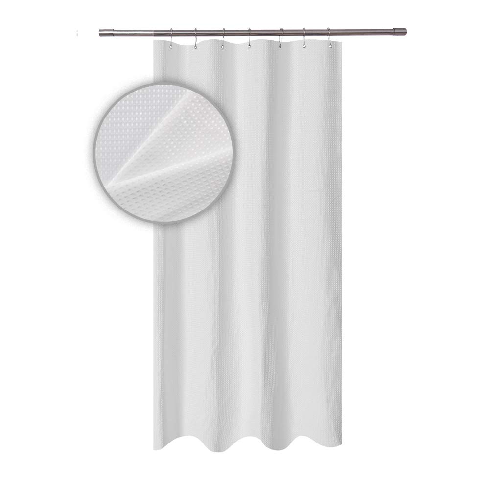 Barossa Waffle Fabric Shower Curtain 36Wx64L White, W 36" x L 64" (1 Panels) - Image 3