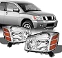 AKKON - For 04-15 Titan | 05-07 Armada Clear Lens Headlights Lamps Pair Left + Right Replacement