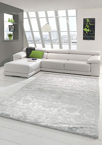 Merinos Vintage Teppich modern Wohnzimmerteppich Designteppich mit Fransen in Türkis Größe 80x150 cm – Bild 3