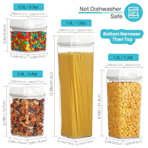 Vtopmart Airtight Food Storage Containers, 7 Pieces BPA Free Plastic Cereal Organizer Canisters with Easy Lock Lids, for Kitchen Pantry Organization, 24 Labels, White4
