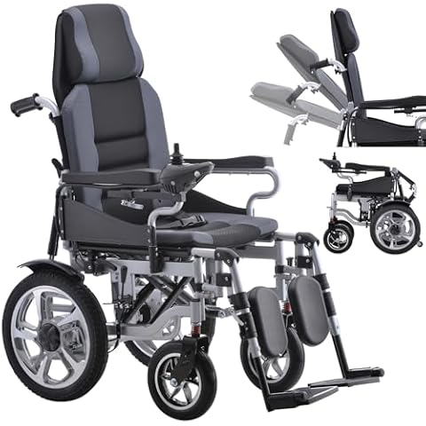 Broobey Reclining Electric Wheelchair with 500W Motor Cover