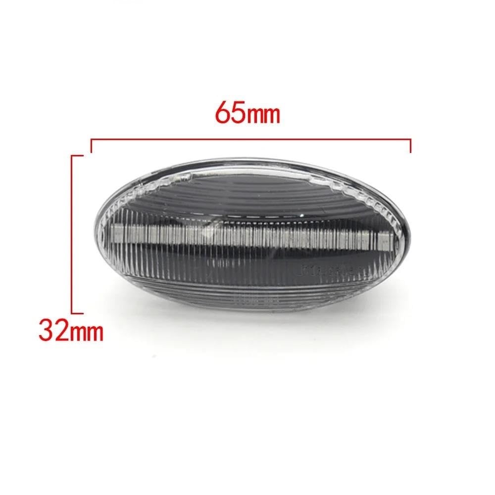 2x Clignotant Dynamique Feu De Position Latéral Pour Peugeot 1007 107 206 307 407 607 Pour Partner Expert 2005-2015 Feu Clignotant Latéral(Three rows LED)