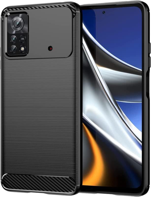 Image of Hybrid Carbon Fiber Back Case for Poco X4 Pro 5G (Black)