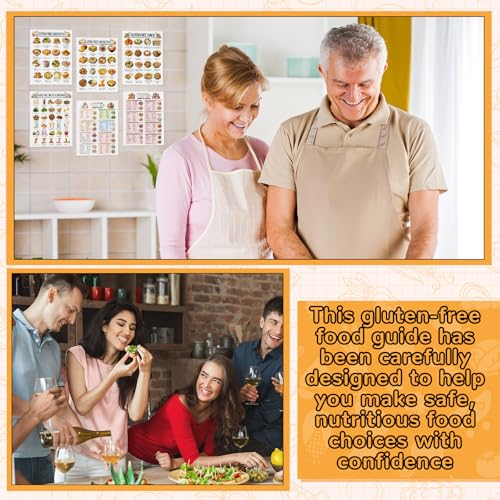 Image of Sinload 12 Pcs Gluten Free Meal Plan Poster Grocery List Gluten-free Diet Guide to Manage Celiac Disease for Healthy Eating