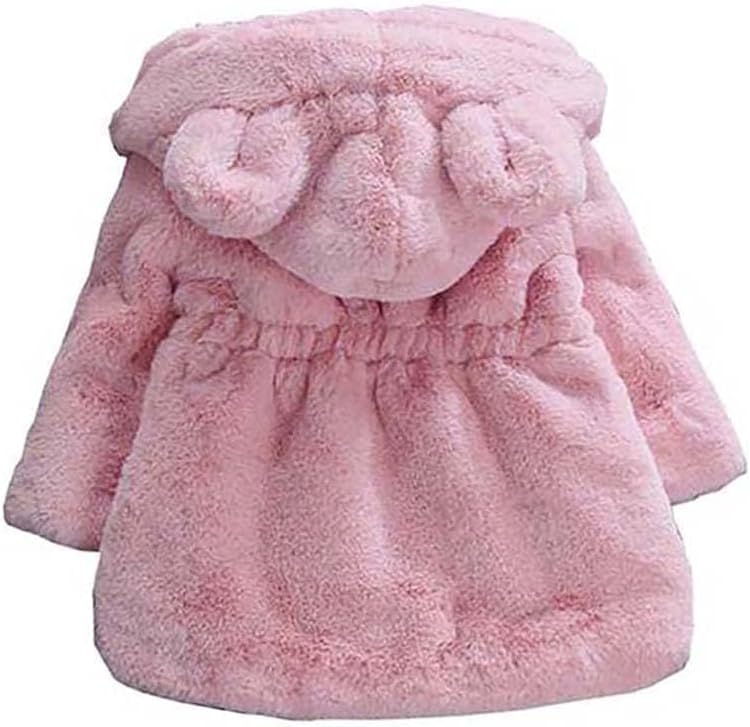 WEONEDREAM Toddler Girls Winter Fleece Coat Kids Hooded Faux Fur Jacket Baby Warm Outwear - Image 4