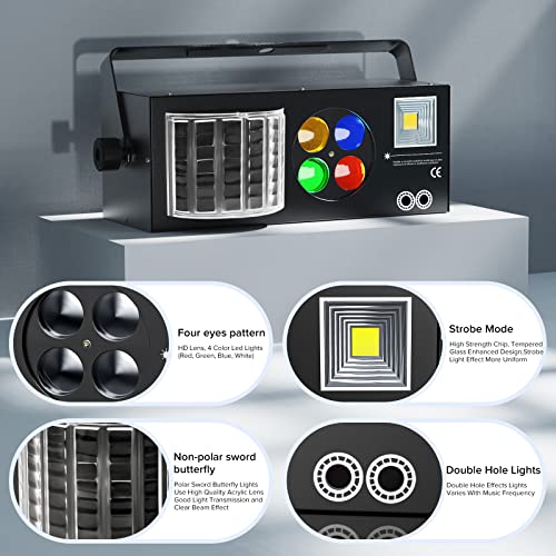 U`king Stage Lights Party Lights 4 In 1 Rgbw Mixed Lighting Effects Led Pattern Strobe Light Sound Activated For Disco Dj Lights Wedding Birthday Club Stage Lighting #TOP3