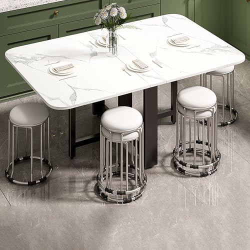 Juego de comedor plegable de 6 unidades, mesa extensible con sillas para espacios compactos, ideal para cocina y comedor