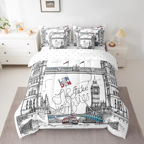 Feelyou Big Ben Comforter Set 7 Piece Queen Size...