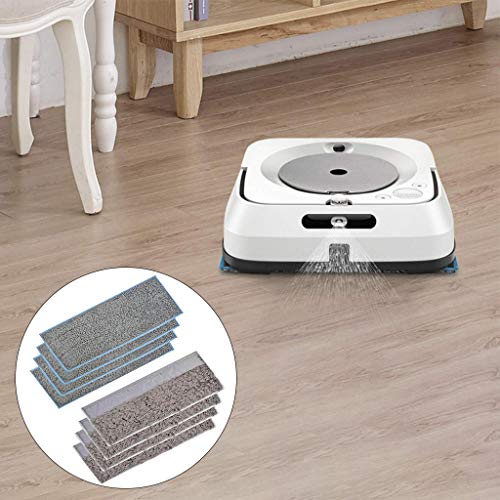 Preisvergleich Produktbild Lukame Ersetzenzubehör für Braava Jet M6 / 6110 Robotermop Sauberer-Kehrmaschine, Mikrofaser Waschbarer Lappen, Inklude 4 Nass Pad Und 4 Trocken Pad, 26,7X10,6Cm