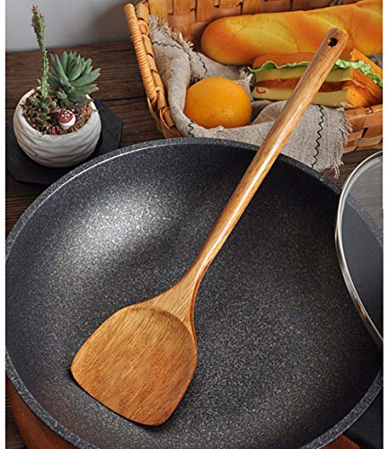 SUJING Bamboo Wood Cooking Spoon Cooking Utensils - Wooden Spoons and Spatula Utensil