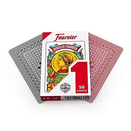 Pak van 2 Spaanse Fournier Nr. 1 Speelkaarten in Kartonnen Etui (2X Rood 40C) - Image 5