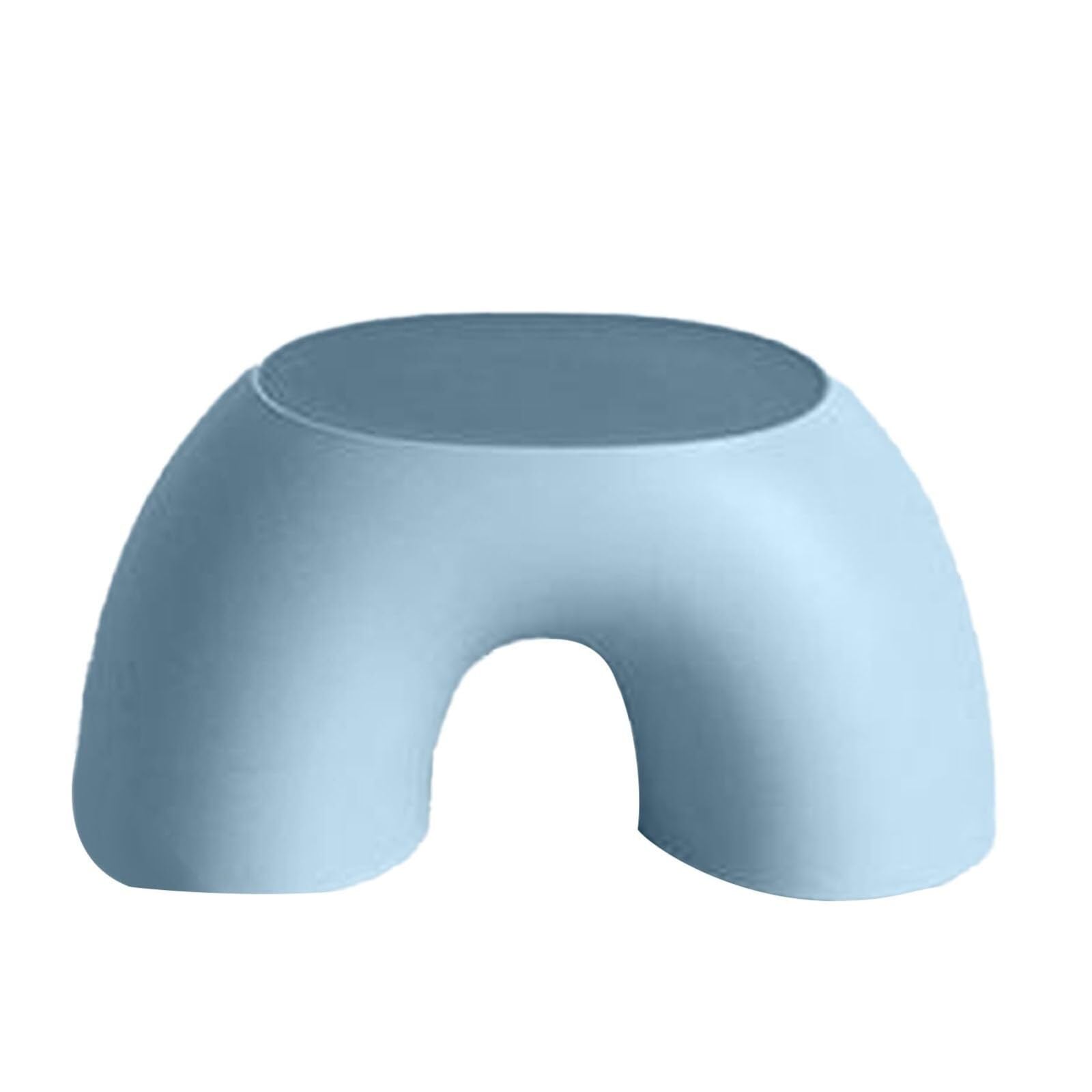 Step Stools Plastic Ring Step Stool with Resistant Base Multifunctional Footstool for Living Roome Shoe Changing with Ergonomic Design Ladders(Blue)