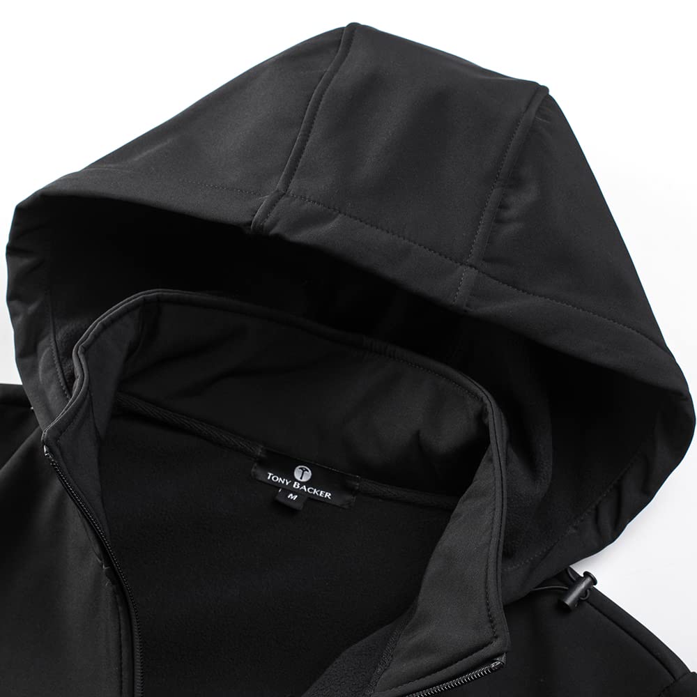 TONY BACKER Giacca Jacket Uomo In Softshell Impermeabile Antivento con Cappuccio Giubbotto Caldo Per Trekking Casual 6860