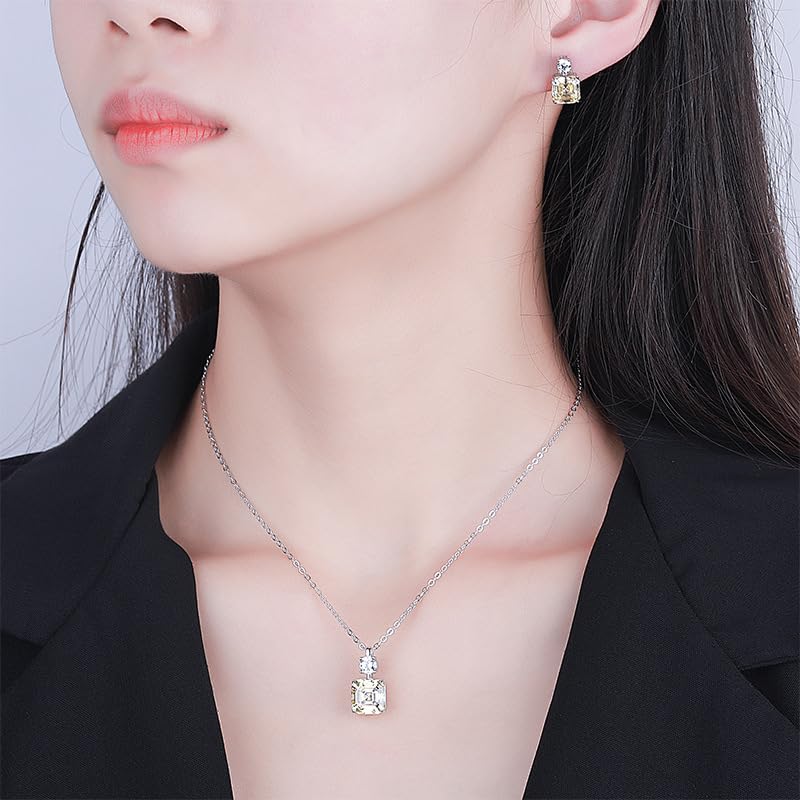 Conjuntos de joyas de boda para novias, damas de honor, collar con colgante de plata de ley 925, aretes de gota de imitación de circonita cúbica para mujer, accesorios de disfraz de graduación