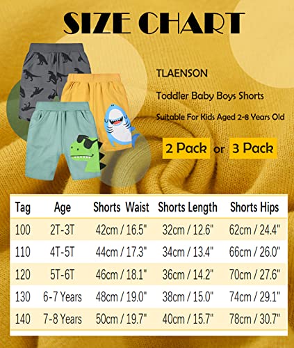 Tlaenson Toddler Boys Summer Cotton Shorts With Pocket, Baby Pull-On Casual Active Jogger Shorts 3-Pack Crocodile Dino Rocket 2-3 Years/Size 3T #TOP6