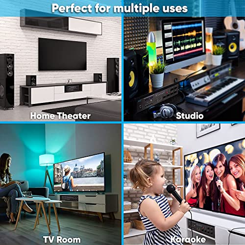 Image of Tech-lobby Stereo Amplifier with Big LED Display /Bluetooth /MIC Input /USB /SD Card Slot /FM Radio /AUX Input /Remote Control & Built-in Equalizer with Bass, Treble & Balance Control (Model -15000).