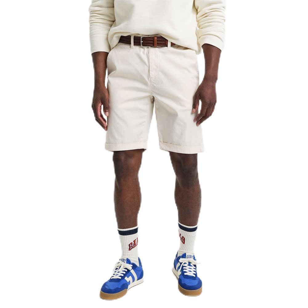 GANT Men's Reg Sunfaded Chino Shorts, Cream, 33W