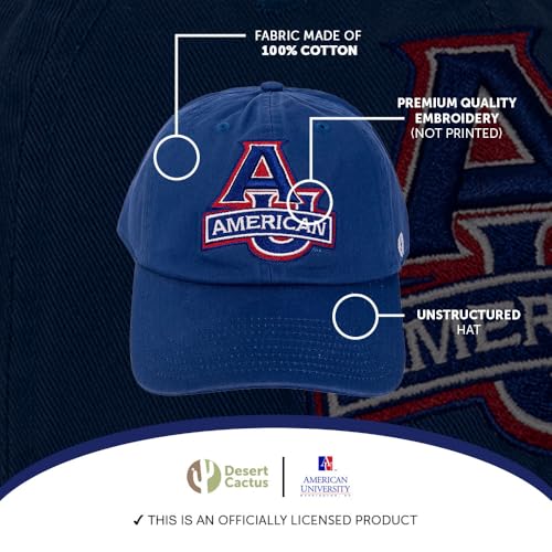 Gorra beisbolera ajustable azul bordada AU Eagles miniatura 4