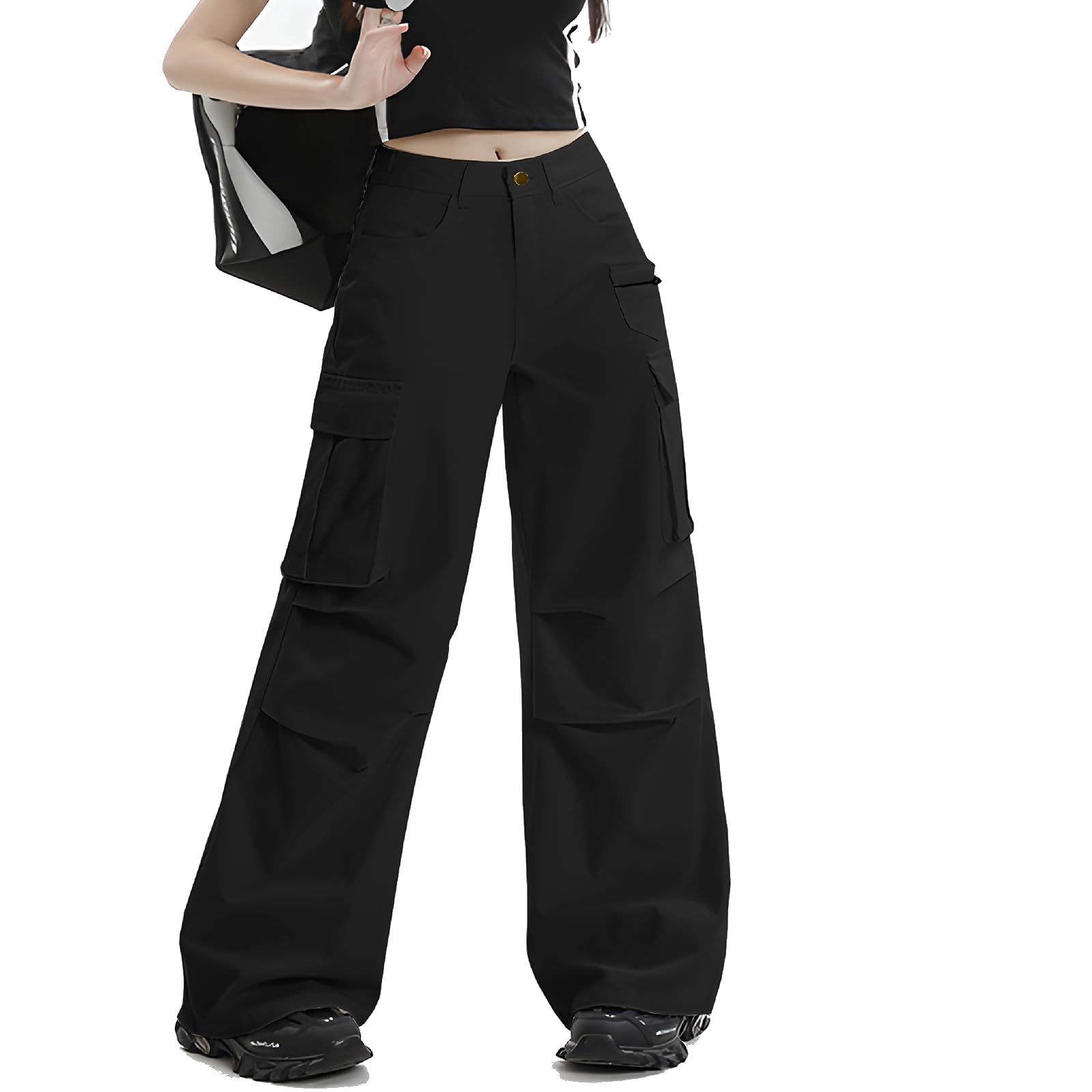 Womens Cotton Casual Work Pants with Pockets