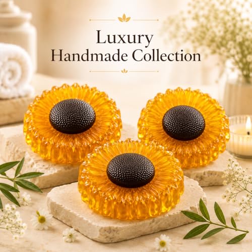 Image of Sunflower Brightening Soap for Men & Women | Vitamin C, Niacinamide & Glutathione, Dark Spot & Pigmentation Care, Daily Bath Soap, Paraben-Free Skin Care