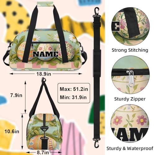 Easter Egg Custom Ballet Dance Bag Daisy Floral Personalised Sport Gym Bag for Travel, Duffel, Weekender3