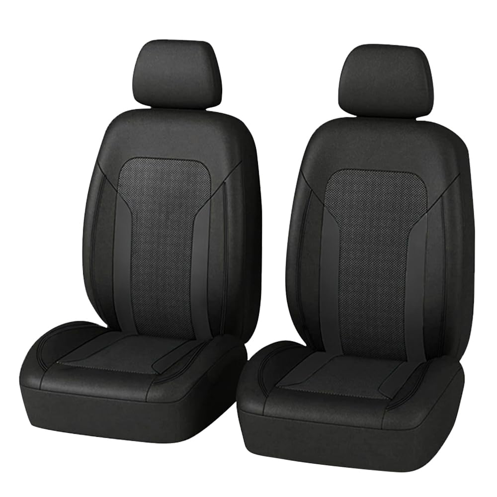 4PCS Cooling Car Seat Covers,Breathable Front Seat Covers with Mesh Construction and Foam Padding,Car Seat Protector to Reduce Back Sweating,Universal Car Interior for Car SUV (Black)