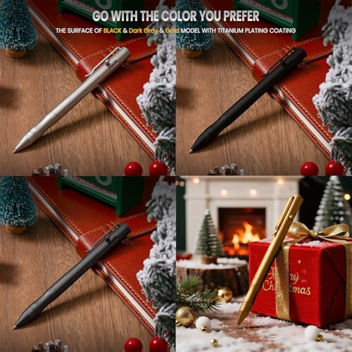 Set de 3 bolígrafos de acero inoxidable Origin-Joy con recargas de tinta gel miniatura 7