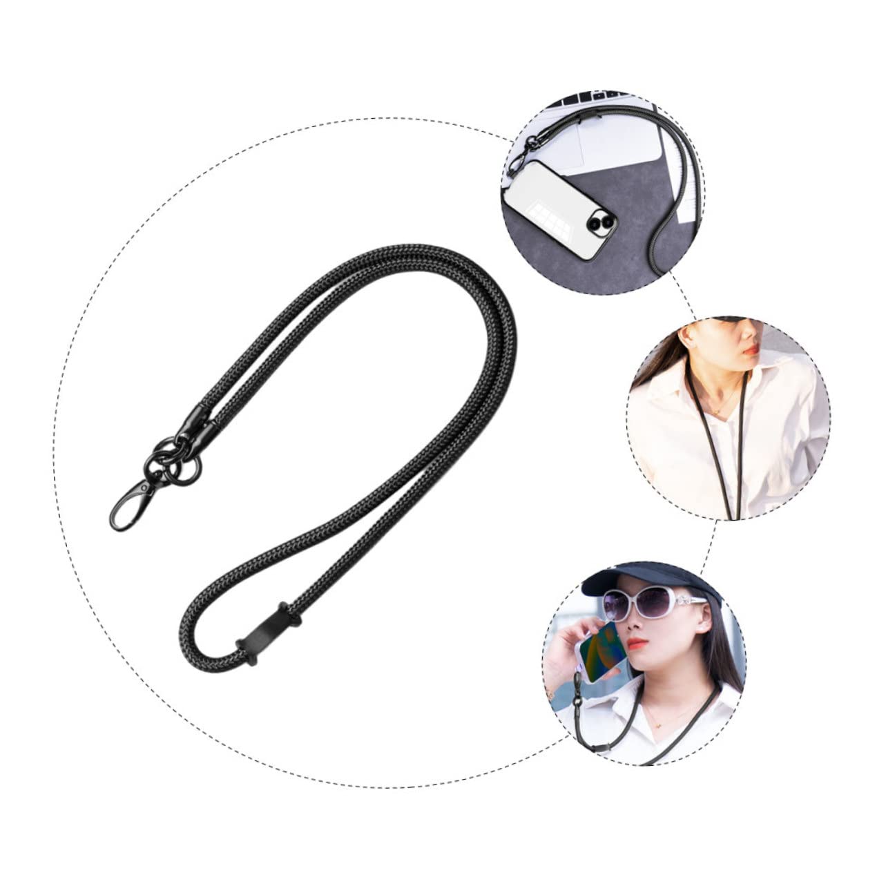 DOITOOL 5 Piezas Cuerda para Teléfono de Trenzado Correa de Cuello Resistente y Decorativa para Smartphones Cuello o Muñeca Clásico de Grosor