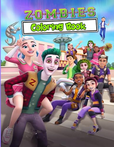 Zombies coloring book: JUMBO Drawing Pages Of Characters and Zombie's Iconic Scenes for Kids Teens Adults