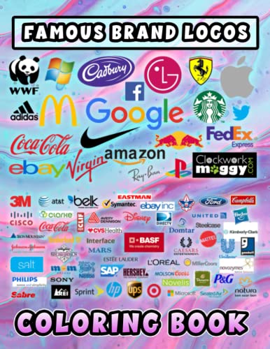 Famous Brand Logos Coloring Book: Amazing gift for...