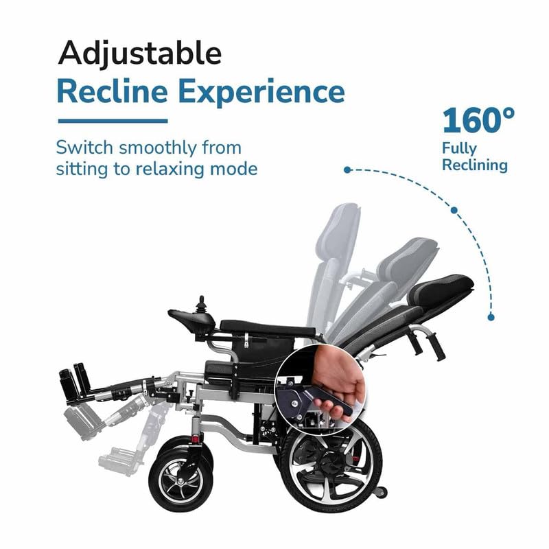 Image of EverActiv EcoRider Plus Heavy Duty Electric Wheelchair for Adults & Elderly | Foldable Motorized Wheelchair with Dual 300W Motors, Remote Control & Attendant Mode | Air Travel Friendly Bariatric Power Wheelchair | 150 Kg Capacity