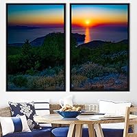 2 Piece Framed Canvas Wall Art Sunrise in The Trees Canvas Prints Home Artwork Decoration for Living Room,Bedroom - 16