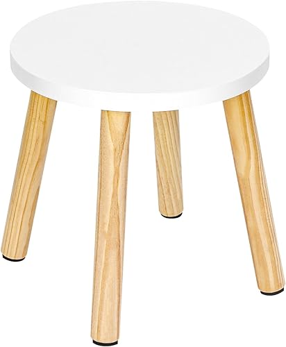 LIANTRAL Taburetes de madera para niños, taburete pequeño multiusos resistente para sentarse, taburete para niños pequeños, taburete redondo de 10.3