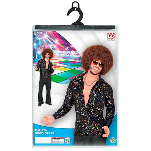W WIDMANN MILANO Party Fashion - Camisa disco de los años 70 para hombre, camisa de disfraz retro para carnaval, fiestas temáticas - imagen 5