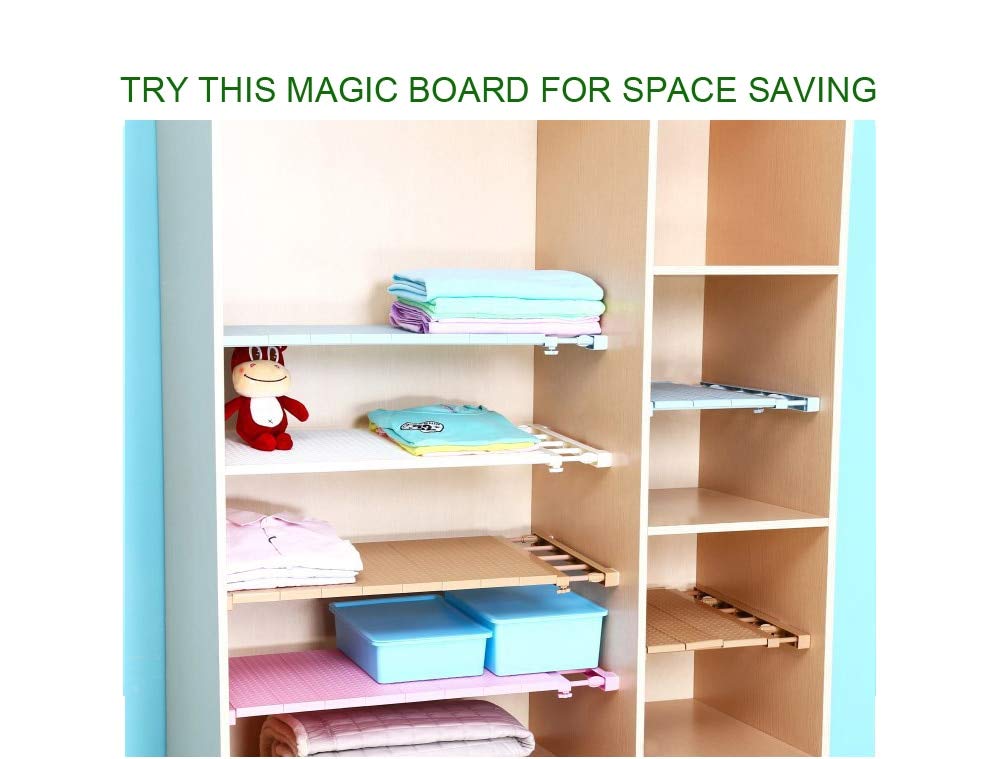 Estantería blanca extensible extensible de 50 a 80 cm, separador para armario de guardaroba, compartimento organizador de almacenamiento Brillabenny