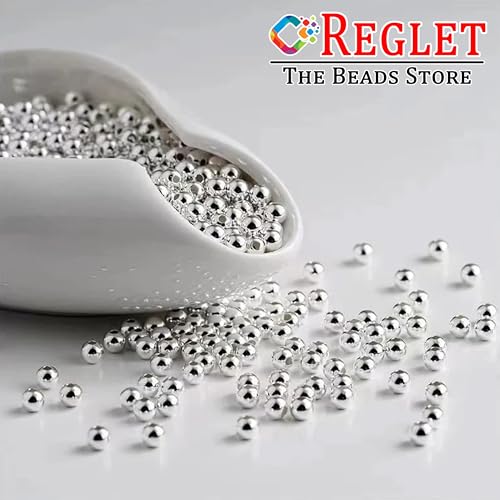 Image of 1600 Pcs Silver Pearl Beads for Jewellery Making Kit | Bead Bracelet Making for Women Girls Kids | Crystal Beads for Craft | Pearls for Craft | 6mm | 200g